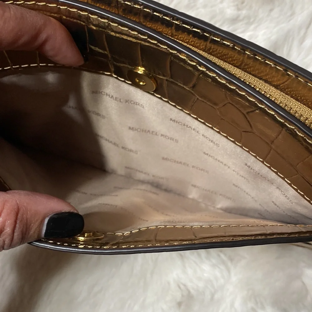 Michael Kors Embossed Leather Clutch Wallet Purse